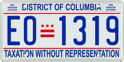 DC license plate EO1319
