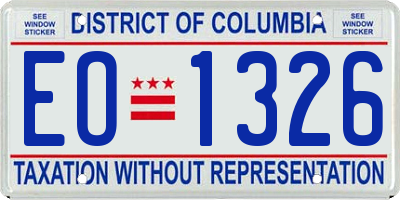 DC license plate EO1326
