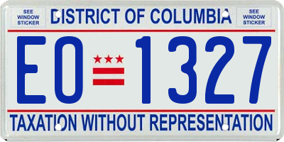 DC license plate EO1327