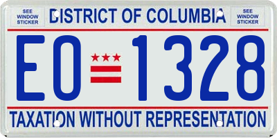 DC license plate EO1328