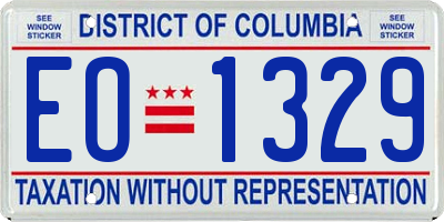 DC license plate EO1329