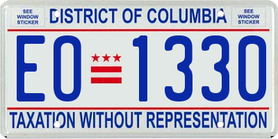 DC license plate EO1330