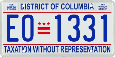 DC license plate EO1331