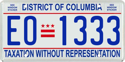 DC license plate EO1333