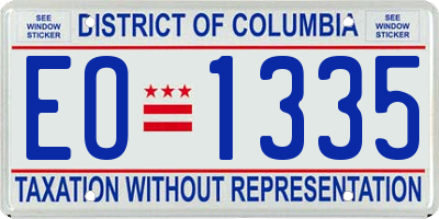 DC license plate EO1335