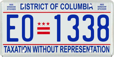 DC license plate EO1338