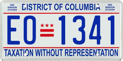 DC license plate EO1341