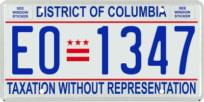 DC license plate EO1347