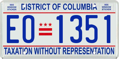 DC license plate EO1351