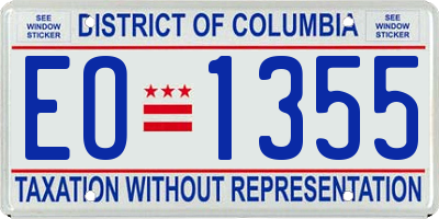 DC license plate EO1355