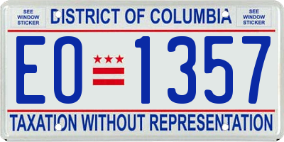 DC license plate EO1357