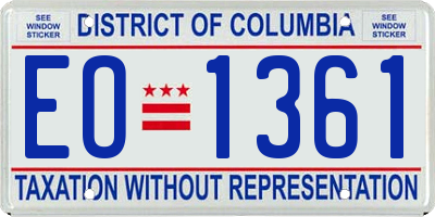 DC license plate EO1361