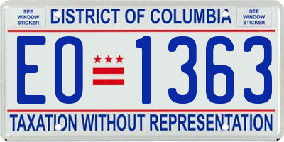 DC license plate EO1363