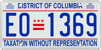 DC license plate EO1369