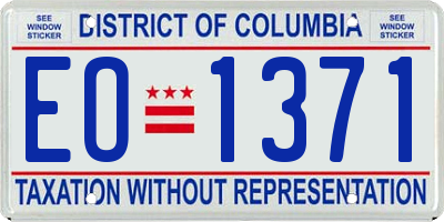 DC license plate EO1371