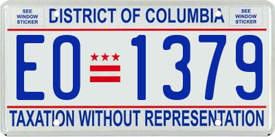 DC license plate EO1379