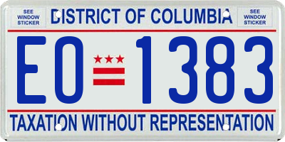 DC license plate EO1383