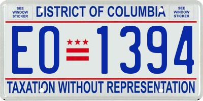 DC license plate EO1394