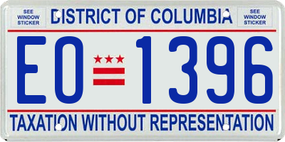 DC license plate EO1396