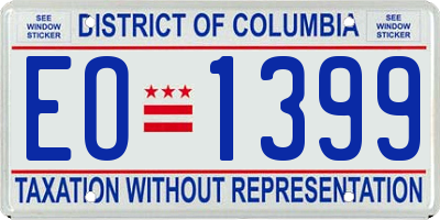DC license plate EO1399