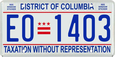 DC license plate EO1403