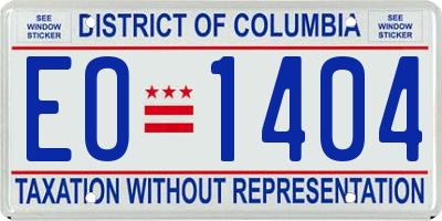 DC license plate EO1404
