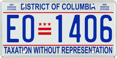 DC license plate EO1406