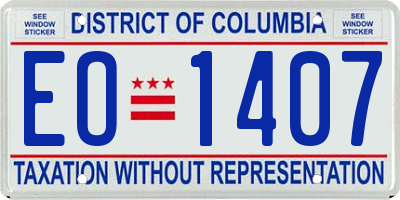 DC license plate EO1407