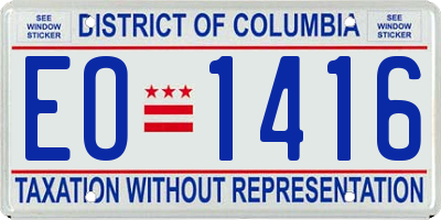 DC license plate EO1416