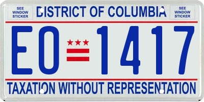 DC license plate EO1417