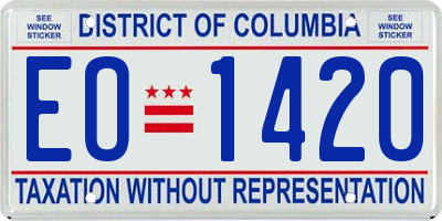 DC license plate EO1420