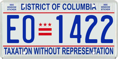 DC license plate EO1422