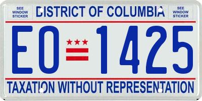 DC license plate EO1425