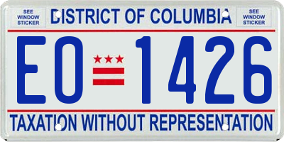 DC license plate EO1426