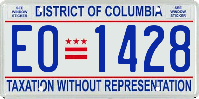 DC license plate EO1428