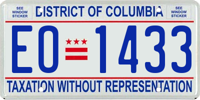 DC license plate EO1433