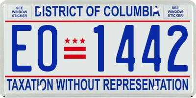 DC license plate EO1442