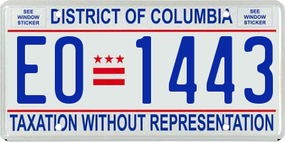 DC license plate EO1443