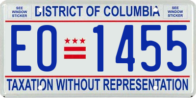 DC license plate EO1455