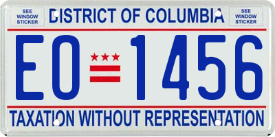 DC license plate EO1456