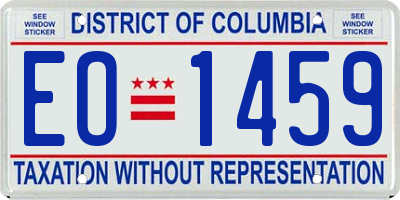 DC license plate EO1459