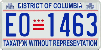 DC license plate EO1463