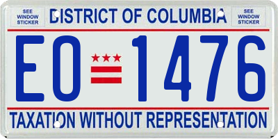 DC license plate EO1476
