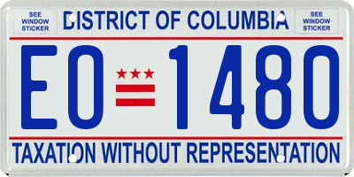 DC license plate EO1480