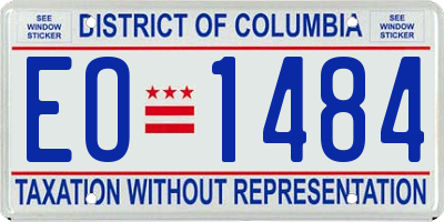 DC license plate EO1484