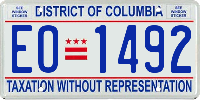 DC license plate EO1492