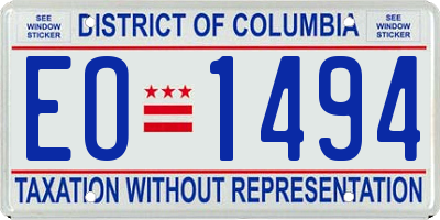 DC license plate EO1494