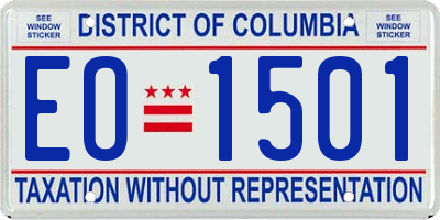 DC license plate EO1501