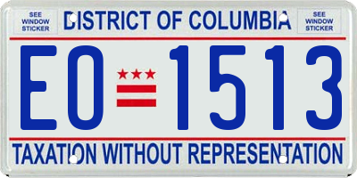 DC license plate EO1513