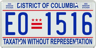 DC license plate EO1516